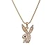 SpinningDaisy Gold Plated Playful Bunny Necklace