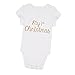 TiaoBug Baby Girls My First Christmas Romper with Tutu Skirt Headband Outfits