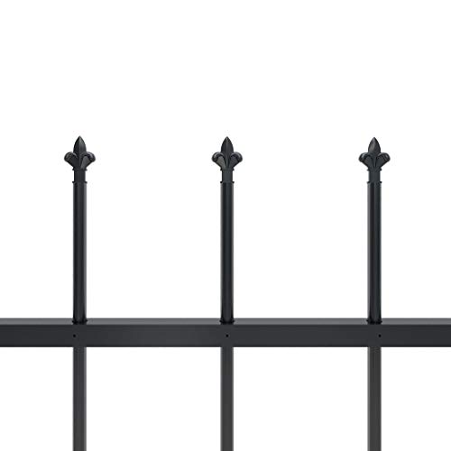 Festnight Gartenzaun mit Speerspitzen Stahl 1,7 x 1 m Schwarz Schmuckzaun Metallzaun Stahlzaun Gitterzaun Zaunfeld – Bild 4