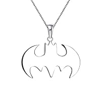 Unpara Summer Style Elegant Batman Silver Necklace, Beautiful Best Fashion Gift for Friends Steampunk Jewelry (Silver)