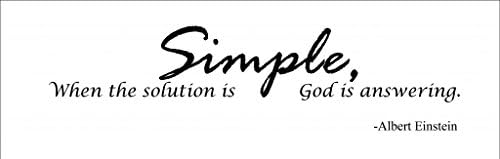 Decalgeek Albert Einstein-When the solution is simple Art Decor Lettering Vinyl Wall Art Inspirational Uplifting