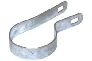 OZARK FENCE Galvanized Steel Chain Link Tension Band, Durable Steel Chain Link Fence Hardware, Rust-Resistant, Easy Install, Includes Required Bolt (10, 1-7/8")
