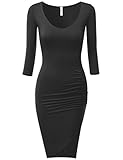 J.TOMSON Women's Casual 3/4 & Long Sleeve Bodycon Midi Dress