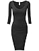J.TOMSON Women's Casual 3/4 & Long Sleeve Bodycon Midi Dress