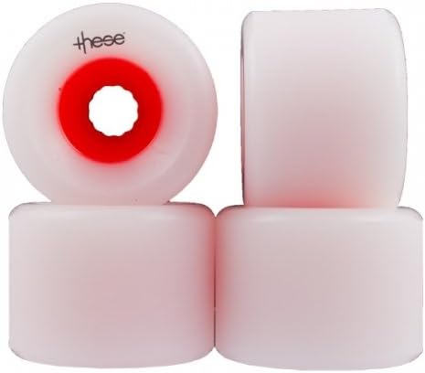 These Wheels 75mm 80a Red Core Freeride Formula Longboard Skateboard Wheels - Set of 4 WITH BEARINGS