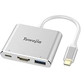 USB C Adapter Tuwejia Type C to HDMI 4K+USB 3.0+USB-C Converter Cable Charging Port Adapter Cable with Large Projection for MacBook/Chromebook Pixel/Sumsang Galaxy S8/S9/Yoga 900/Lumia 950Xl