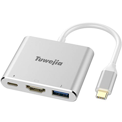 USB C Adapter Tuwejia Type C to HDMI 4K+USB 3.0+USB-C Converter Cable Charging Port Adapter Cable with Large Projection for MacBook/Chromebook Pixel/Sumsang Galaxy S8/S9/Yoga 900/Lumia 950Xl