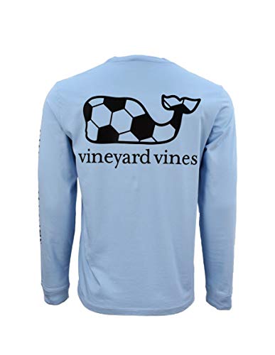 Vineyard Vines Mens Cotton Graphic T-Shirt (Soccer Whale Fill/Jake Blue, Small)