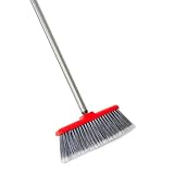 Fuller Brush Fiesta Red Kitchen Broom - Heavy Duty Floor Sweeper w/Extendable Steel Handle & Fine Long Bristles - Dust Sweeping For Home/Commercial Kitchen & Warehouse Floors