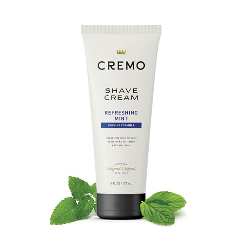 CREMO SHAVING CREAM, BARBER GRADE COOLING SHAVE CREAM, ASTONISHINGLY SUPERIOR ULTRA-SLICK SHAVING CREAM FOR MEN, FIGHTS NICKS, CUTS AND RAZOR BURN, 6 FL OZ