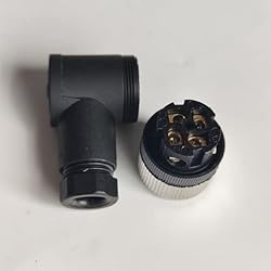 2 Pcs M12 Connector 4 Pin Wiring A Code Shiled