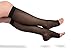 EvoNation Women's USA Made Open Toe Sheer Graduated Compression Socks 15-20 mmHg Moderate Pressure Medical Quality Ladies Knee High Toeless Support Stockings Circulation Hose (Small, Black)