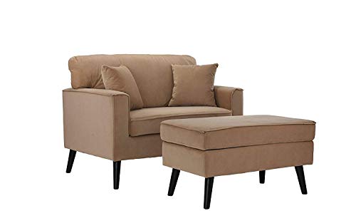 image for Casa Andrea Milano Modern Velvet Upholstered Lounge Accent Chair - Cof