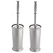 mDesign Toilet Bowl Brush and Holder - Covered Bathroom Brush - Standing Scrubber in Modern Holder - Space Saving, Deep Cleaning for Toilet - 2 Pack, Silver