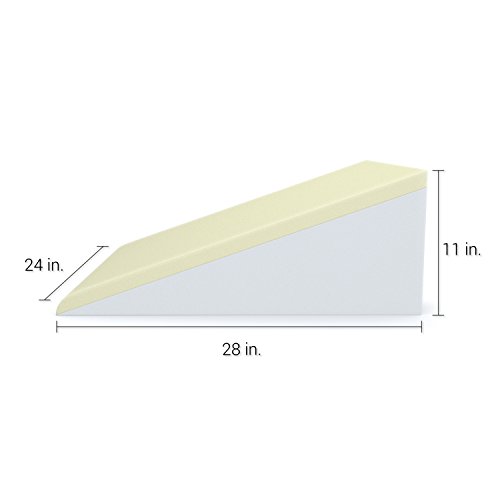 Bed Wedge, FitPlus Premium Wedge Pillow 1.5 Inches Memory Foam 2 Year Warranty, 24" x 28" x 7.5" Acid Reflux Pillow with Removable Cover Dr Recommended for Snoring and Gerd ... (24" x 28" x 7.5")