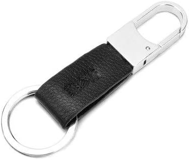 WWQY White Copper Tin Round Cortex Waist Silver Keychain Practical Metal Key Chain Hanging Car Gift Key Ring