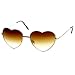 zeroUV Small Thin Metal Heart Shaped Frame Cupid Sunglasses (Gold Amber)