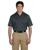 Dickies mens 5.25 oz. Short-Sleeve Work Shirt(1574)-CHARCOAL-3XL