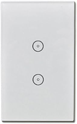Smart Wi-Fi Wall Switch,Touch Screen Switch Glass Panel Remote Control Lights and Appliances Timer with smartphone, Compatible with Amazon Alexa Wall Switch, Two Gang
