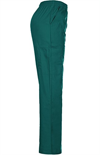 MedPro Women's Medical Scrub Set Mock Wrap and Cargo Hunter Green M (GT-766)