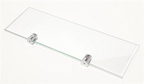 BSM Marketing Glass Shelves 300mm x 100mm Pack of 2 6mm Toughened with Chrome Brackets