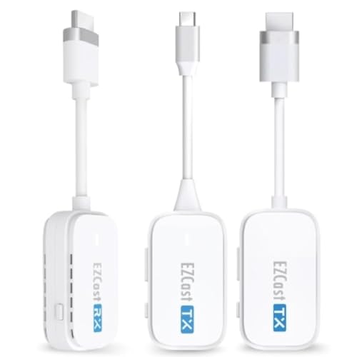 EZCast Wireless HDMI Transmitter & Receiver Kit Two Transmitters (Type-C & HDMI) and Receiver Ultra-Low Latency, Plug & Play for Laptop/PC to TV/Projector