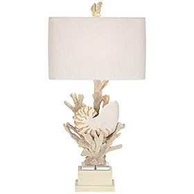 Nautilus Shell and White Coral Modern Coastal Table Lamp by Kathy Ireland 31rDyhTzs0L