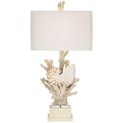 Nautilus Shell and White Coral Modern Coastal Table Lamp by Kathy Ireland 31rDyhTzs0L