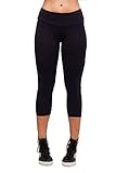 iLoveSIA Women's Tights Capri YOGA Running Pants Cropped Leggings Black L