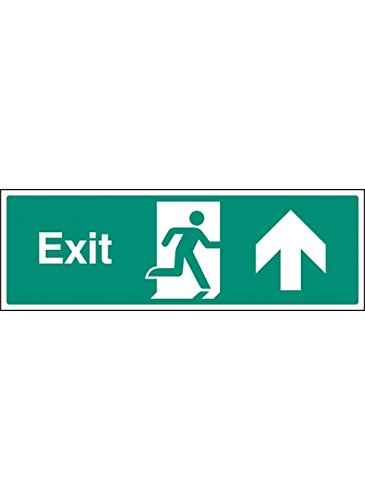 Caledonia Signs 12015L Exit- Straight on Sign, Rigid Plastic, L: 450 mm x 150 mm
