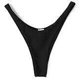 COSPOT Brazilian Bikini Bottom Thong Cheeky V Style for Women, Black S
