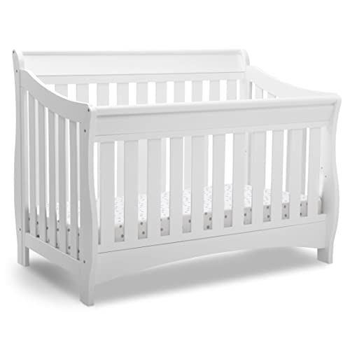 Delta Children Bentley S Series 4in1 Convertible Baby Crib, White
