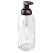 MetroDecor mDesign Foaming Glass Soap Dispenser Pump for Kitchen, Bathroom Vanities - Clear/Bronze