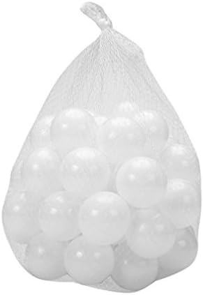 Justfund 100pcs 7cm White Soft Plastic Ocean Balls BPA Free Crush Proof Plastic Ball Baby Kid Toys Swim Pit Toys Ball for Ball Pit Baby Kids Tent