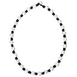 Aobei Pearl Women's Knotted Freshwater Pearls Leather Choker Necklace with White Pearl on Genuine Leather Cord 18