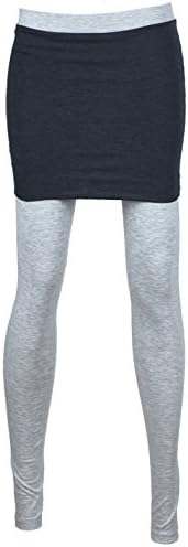 J Style Women Color Blocked Skirt Legging Pants_Grey_M