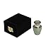 Funeral Urn by Liliane- Keepsake Cremation Urn for Human Ashes - Hand Made in Brass, Hand Enameled and Hand Engraved - Fits a Small Amount of Cremated Remains- Display Keepsake Burial Urn- Azure Green