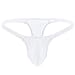 FFESHOW Men's Smooth Bikini Pouch Underwear G String Thongs White One Size