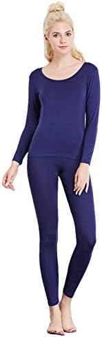 Liang Rou Women's Crewneck Long Johns Ultra Thin Thermal Underwear Set