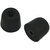 Memory Foam Earbud Tips 6 Packs (12 Pieces) 3mm Earphone Replacement Sponge Cover T-100 (Medium, Black)