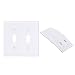 Cable Matters 5-Pack Double-Gang Toggle Switch Wall Plate (Wall Switch Cover) in White