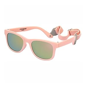 COCOSAND Baby Sunglasses with Strap Polarized Flexible Square UV400 for Infant Toddler Boys Girls Age 0-24 Months