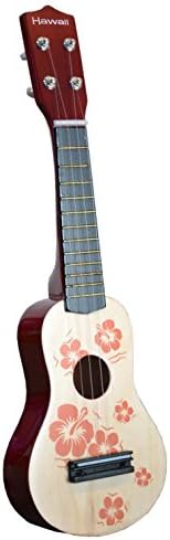 Toy Ukulele 4 string Hawaiian Theme Uke Guitar for Kids - Natural