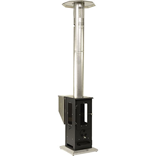 Wood Pellet Outdoor Patio Heater 84-inch, 80K BTU Output (Big Timber – Flat Black)