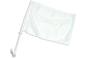 FLAGS CONNECTIONS Online Stores Solid Car Flag, White