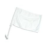 Online Stores Solid Car Flag, White