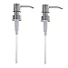 LANYO 2 Piece Stainless Steel Liquid Soap and Lotion Dispenser Pumps Replacement for Bottles, Includes Tubes Waterproof Labels