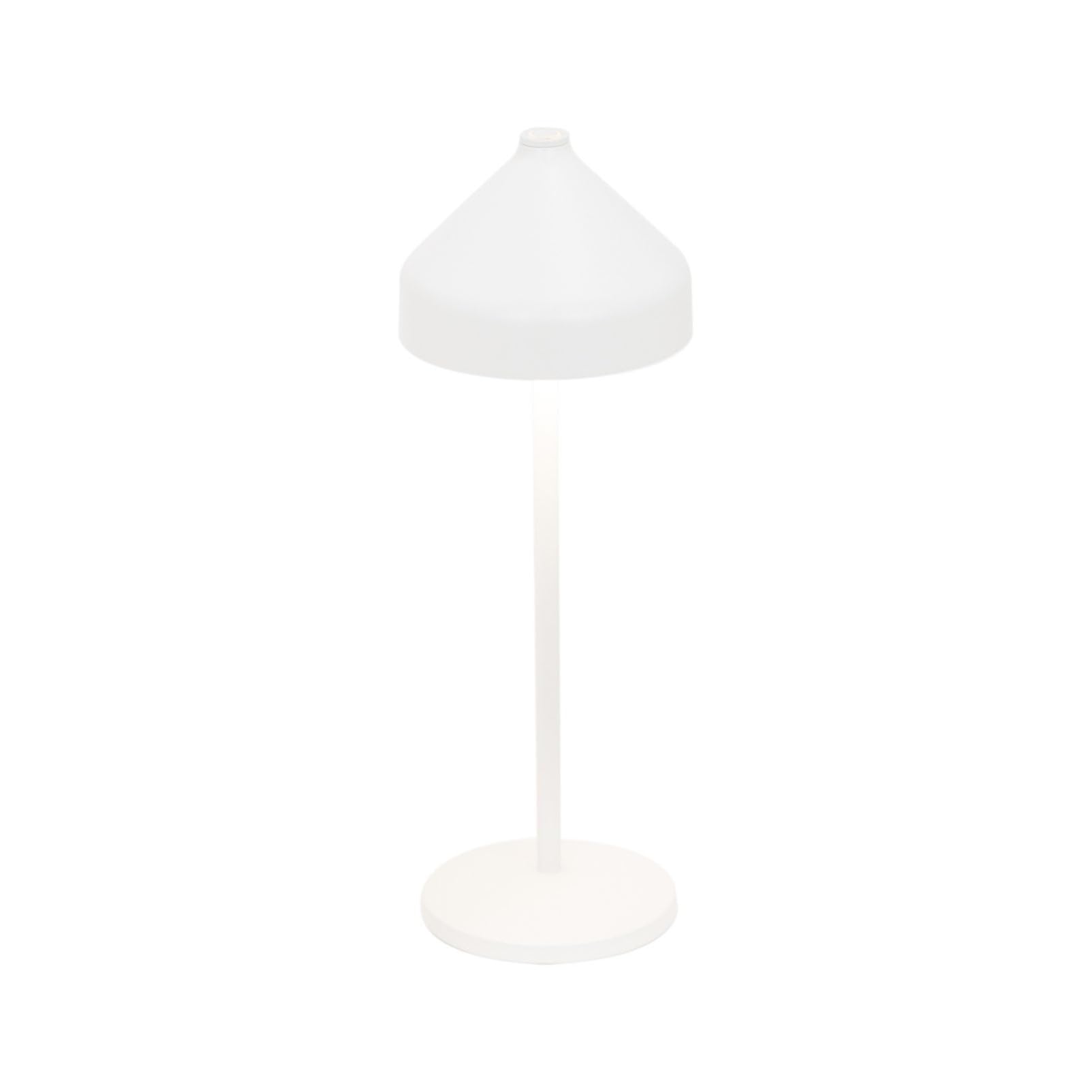 Zafferano, Amelie Lamp, Cordless Rechargeable Table Lamp with Touch Control, Suitable for Indoor and Outdoor Use, Dimmer, 2200-3000 K, Height 34 cm, White Colour