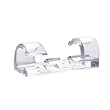 Self-Adhesive Cable Clips Organizer Drop Wire Holder Cord Management, Pack of 20, Transparent