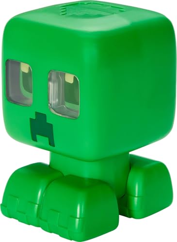 Mattel Minecraft Mein Haustier-Creeper interaktives Spielzeug mit Lichtern, Geräuschen und Explosion, ca. 14 cm große per Knopfdruck aktivierte Figur, JGX49